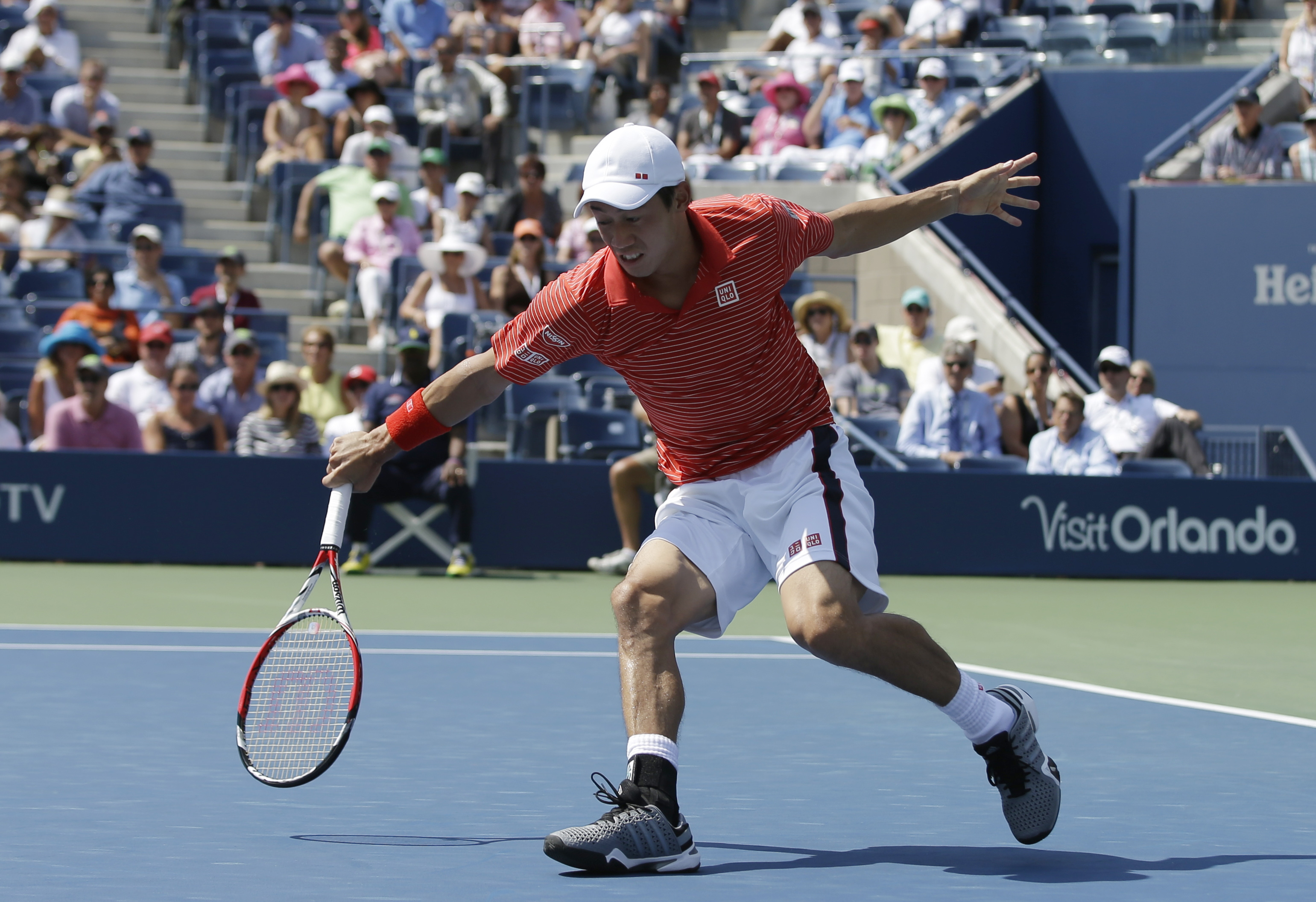 Kei Nišikori u meču polufinala US Opena protiv Novaka Đokovića