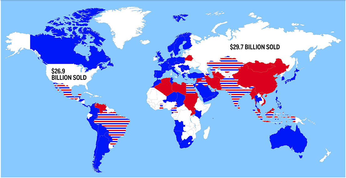 rusija mapa Koje zemlje najviše naoružava Amerika, a koje Rusija? (MAPA  rusija mapa