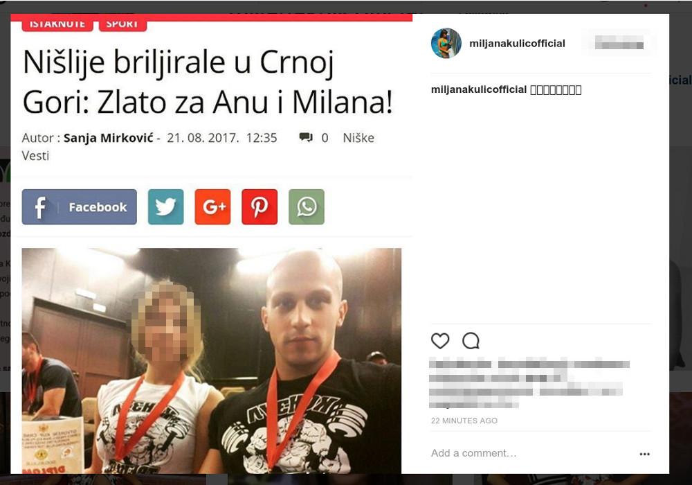 Sestra Miljane Kulić osvojila zlato u dizanju tegova