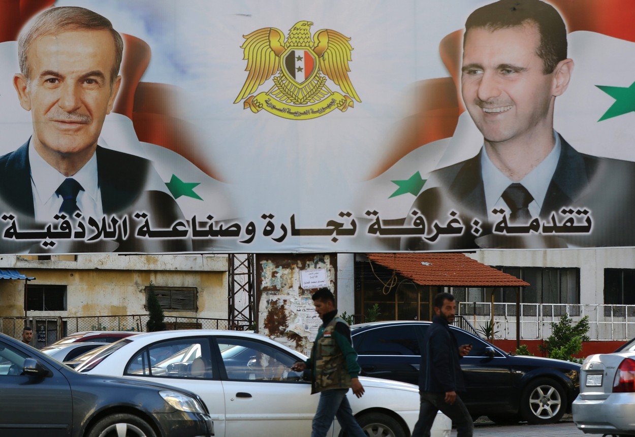 Hafez Al Asad i Bašar Al Asad, plakat u Damasku