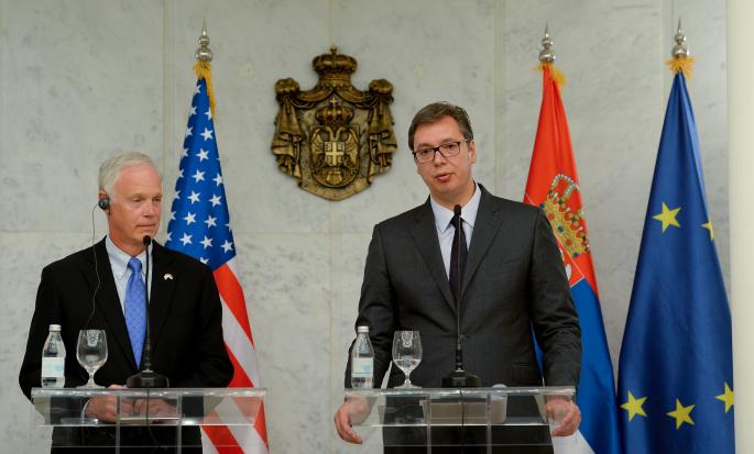 Aleksandar Vučić i Ron Džonson