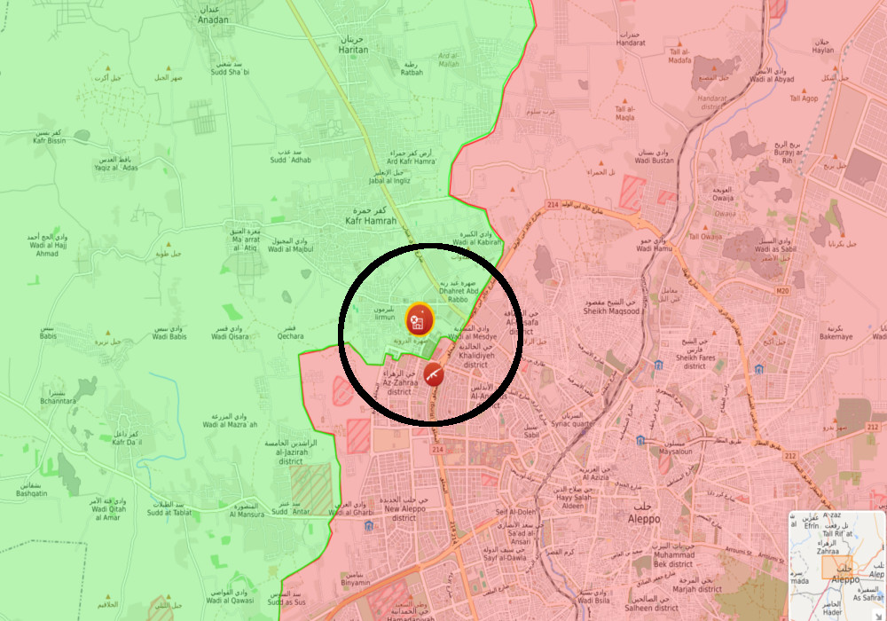 Mapa - severni deo grada Alepa