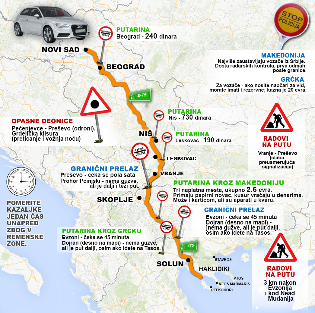 karta granicnih prelaza srbije LETOVANJE: Sve što vam treba za put u Grčku | Najnovije vesti  karta granicnih prelaza srbije