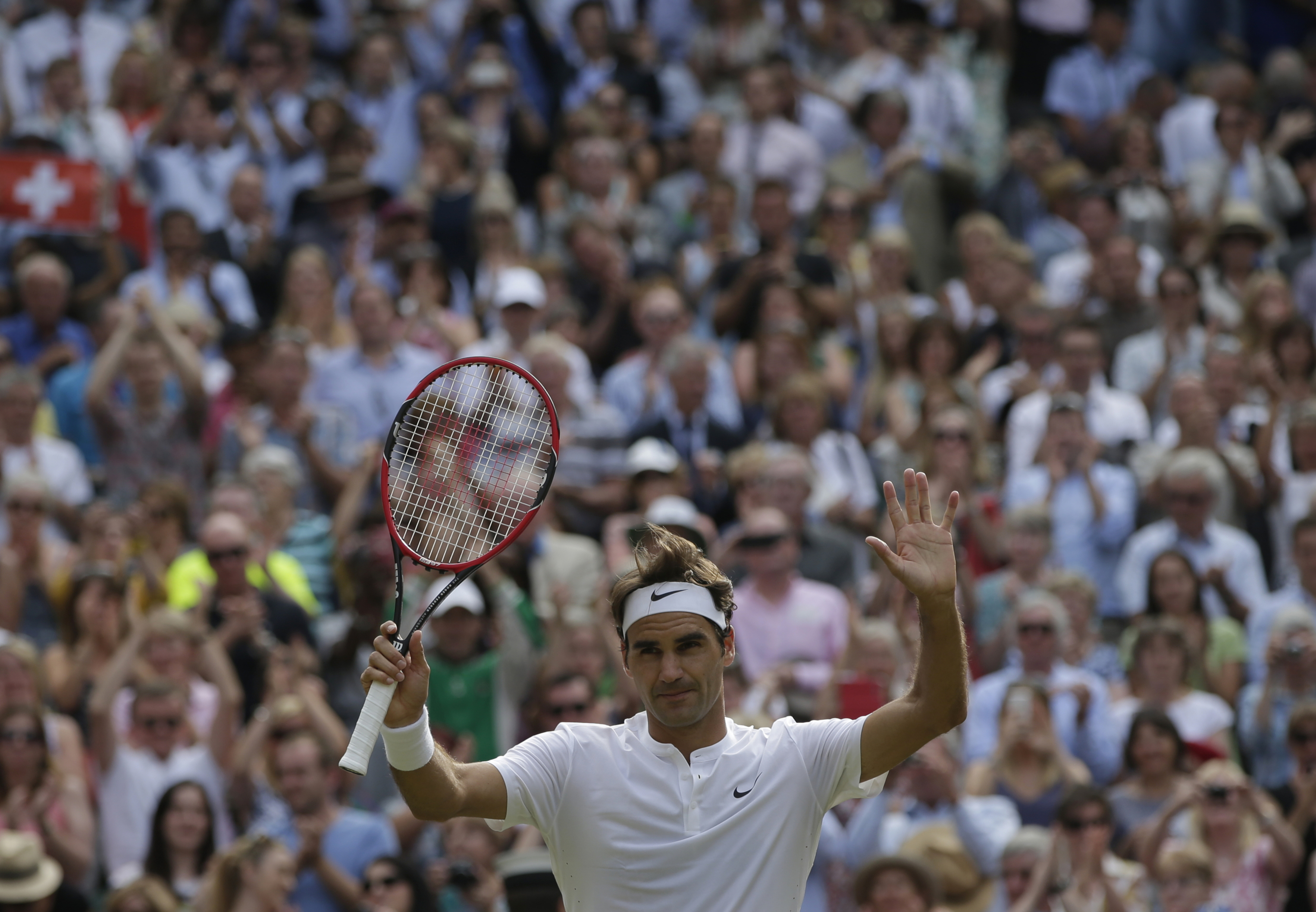 Rodžer Federer posle pobede nad Endijem Marejem u polufinalu Vimbldona