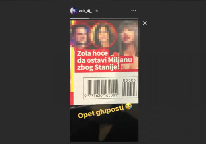 Status Lazara ÄoliÄa Zole na Instagramu