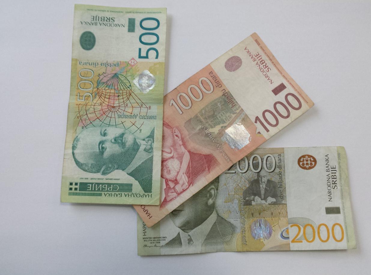 Novčanice od 500, 1000 i 2000 dinara