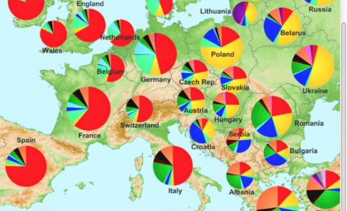 genetska mapa evrope NAUKA REKLA SVOJE: Da li je ova MAPA dokaz da su Srbi i Hrvati  genetska mapa evrope
