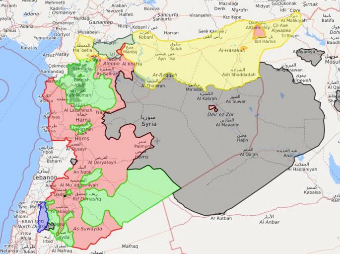 mapa sirije NOVA MAPA SA RATIŠTA U SIRIJI: Sigurno je samo JEDNO, Islamska  mapa sirije